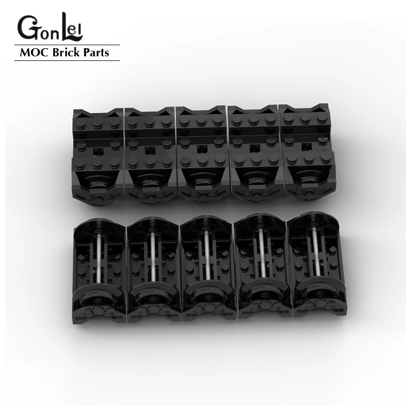 10 set/lotto 2878 supporto per ruote del treno con asse in metallo individuale per blocchi di costruzione ruote del treno RC 74784 2878 c02 x1687