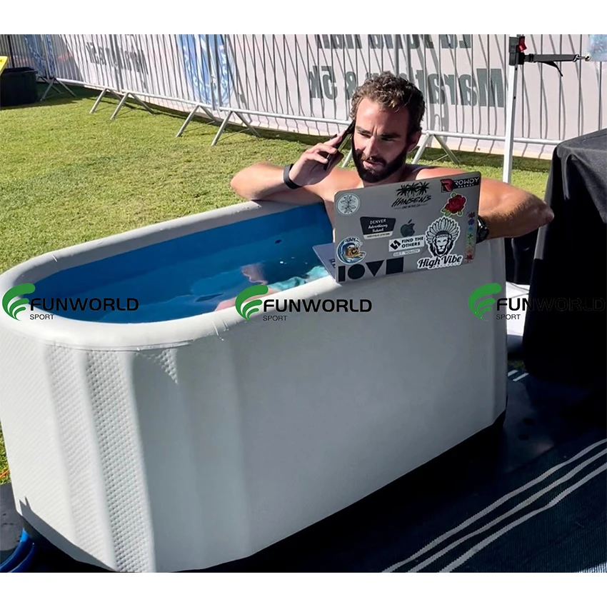 Sports Ice Tub Stand Alone For Athletes With Chiller Inflatable Home Made Cold Plunge Ice Water Bath