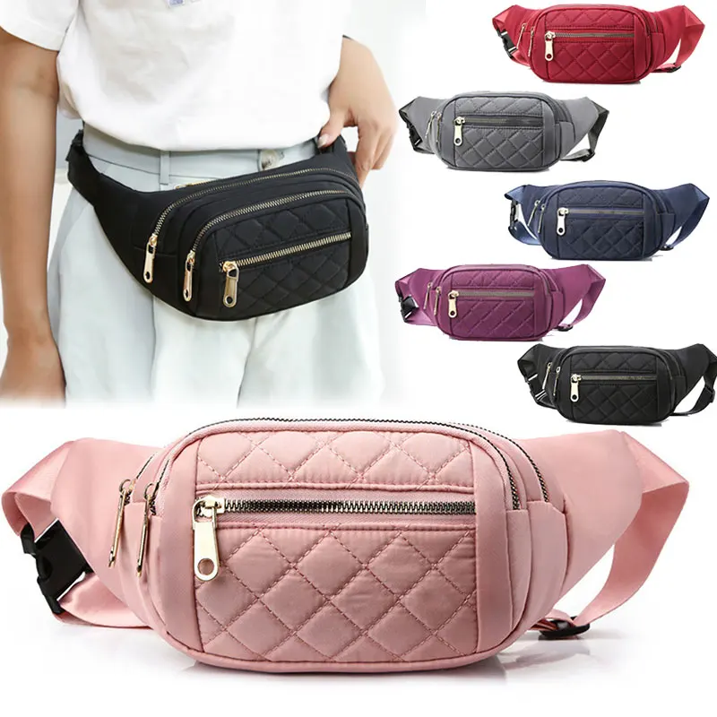 

Women Plaid Waist Bag Female Oxford Waterproof Belt Bags Designer Crossbody Chest Bag Ladies Fashion Fanny Pack Banana Hip Purse