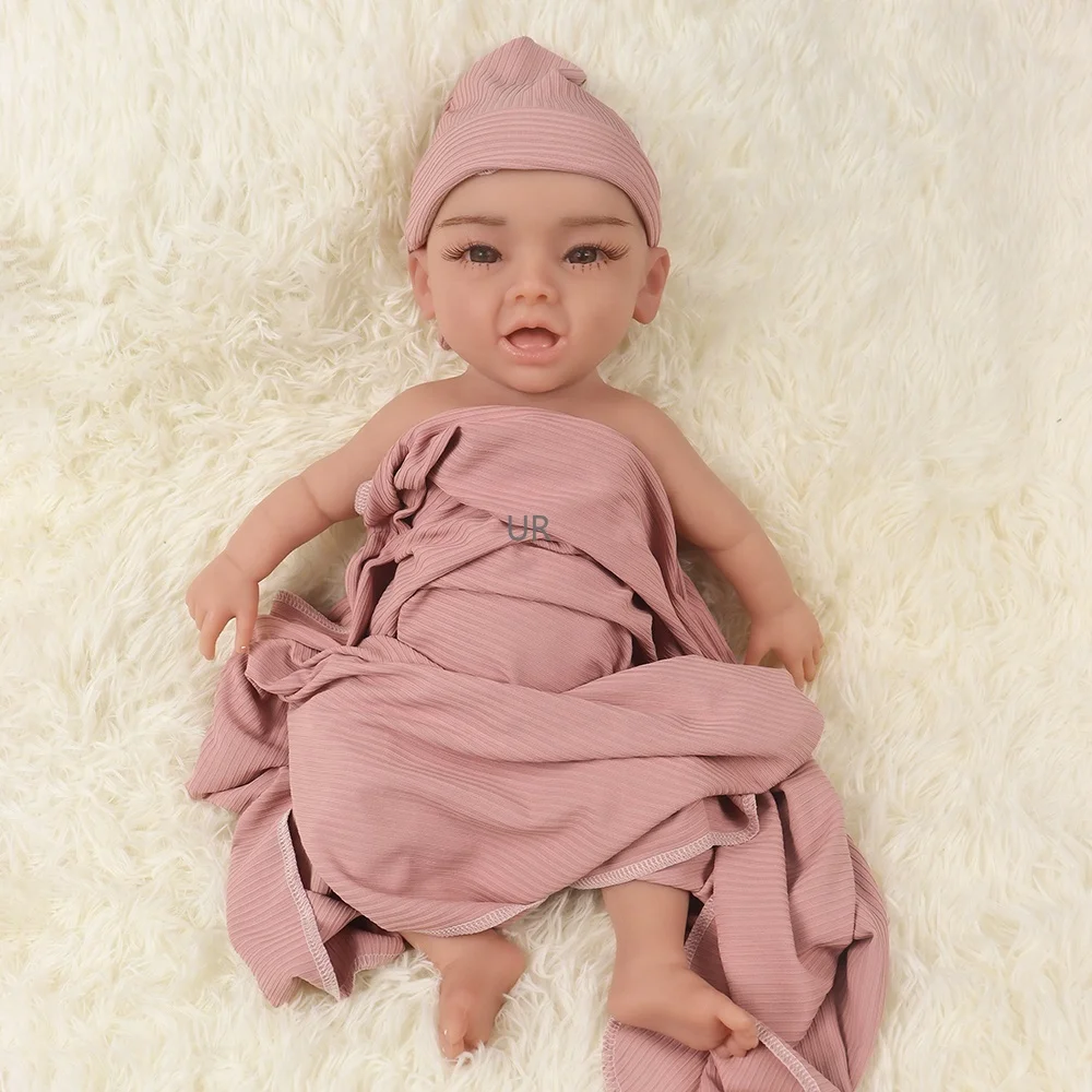 

1:1 Ration Weight And Size Realistic 18Inch Long Reborn Baby Girls Doll Full Solid Silicone Reborn Toddlers Newborn Baby Girl