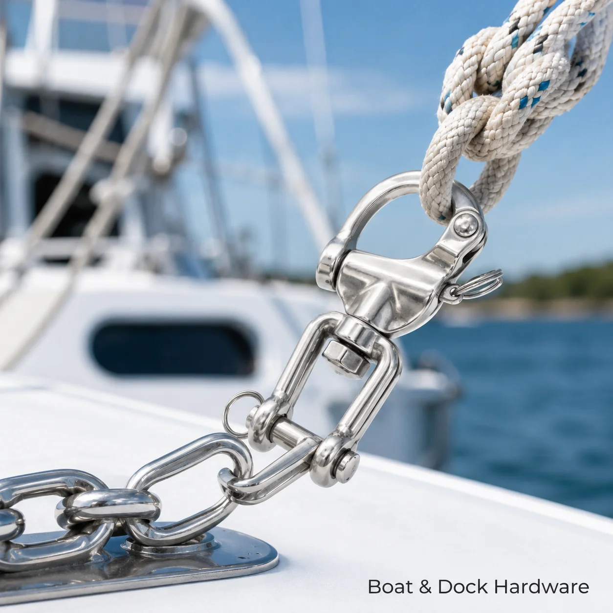 316 Stainless Steel Marine Swivel Shackle Quick Release Snap Hook Chain Link for Sailboat Yacht Rigging Hardware Accessories