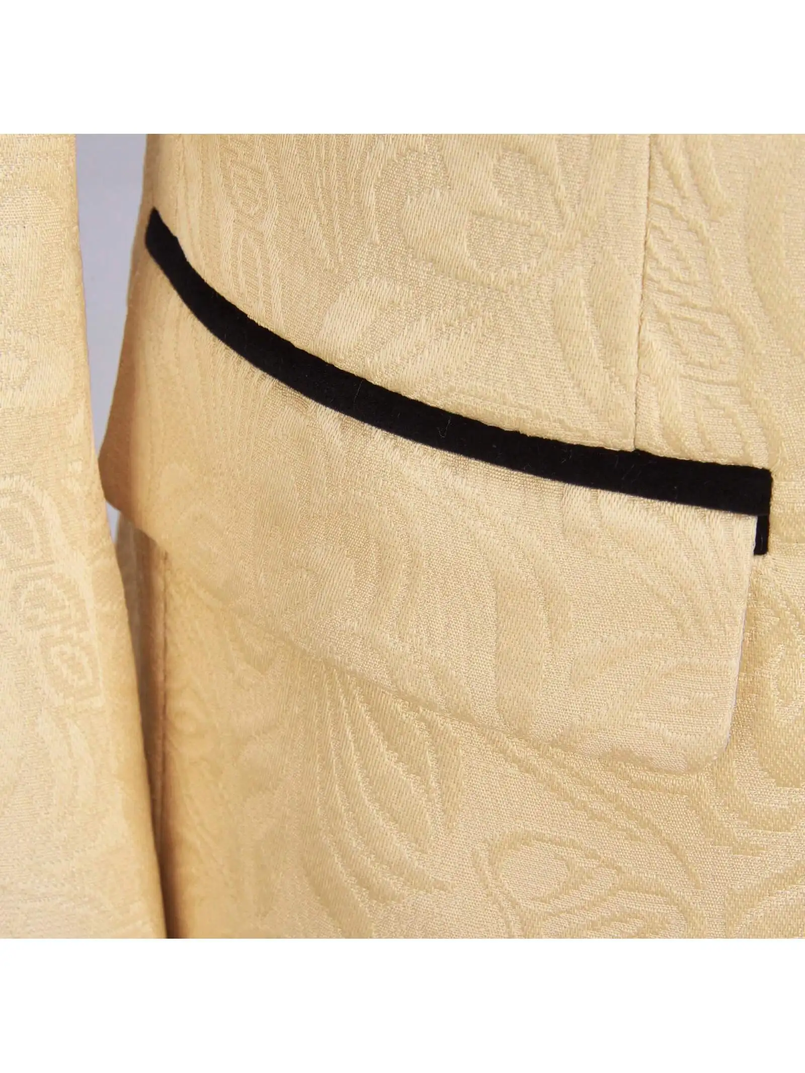 Heren 3-delige bloemen smoking, jacquard slanke pakset, paisley blazervest en broek voor schoolbalbruiloft