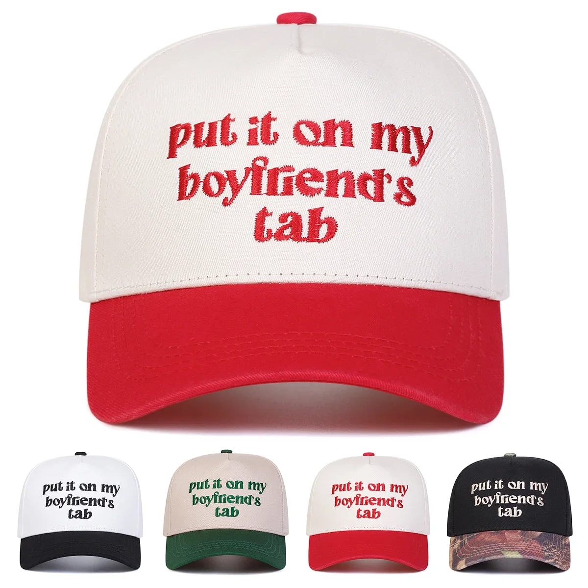 Unisex Boyfriend Baseballkappen mit Buchstabenstickerei für Frühling und Herbst, Verstellbare Freizeithüte, Dad Hat, Sonnenschutzhut