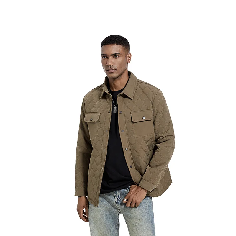 Autumn and winter fashionable men\'s fashion jacket men\'s business top winter men\'s diamond checkered cotton jackets for men