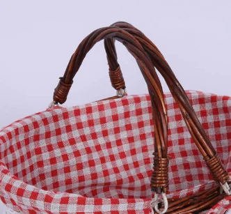 

2 Pcs Fruit Wicker Picnic Basket Carry Handle Shopping Rattan Replacement Grips