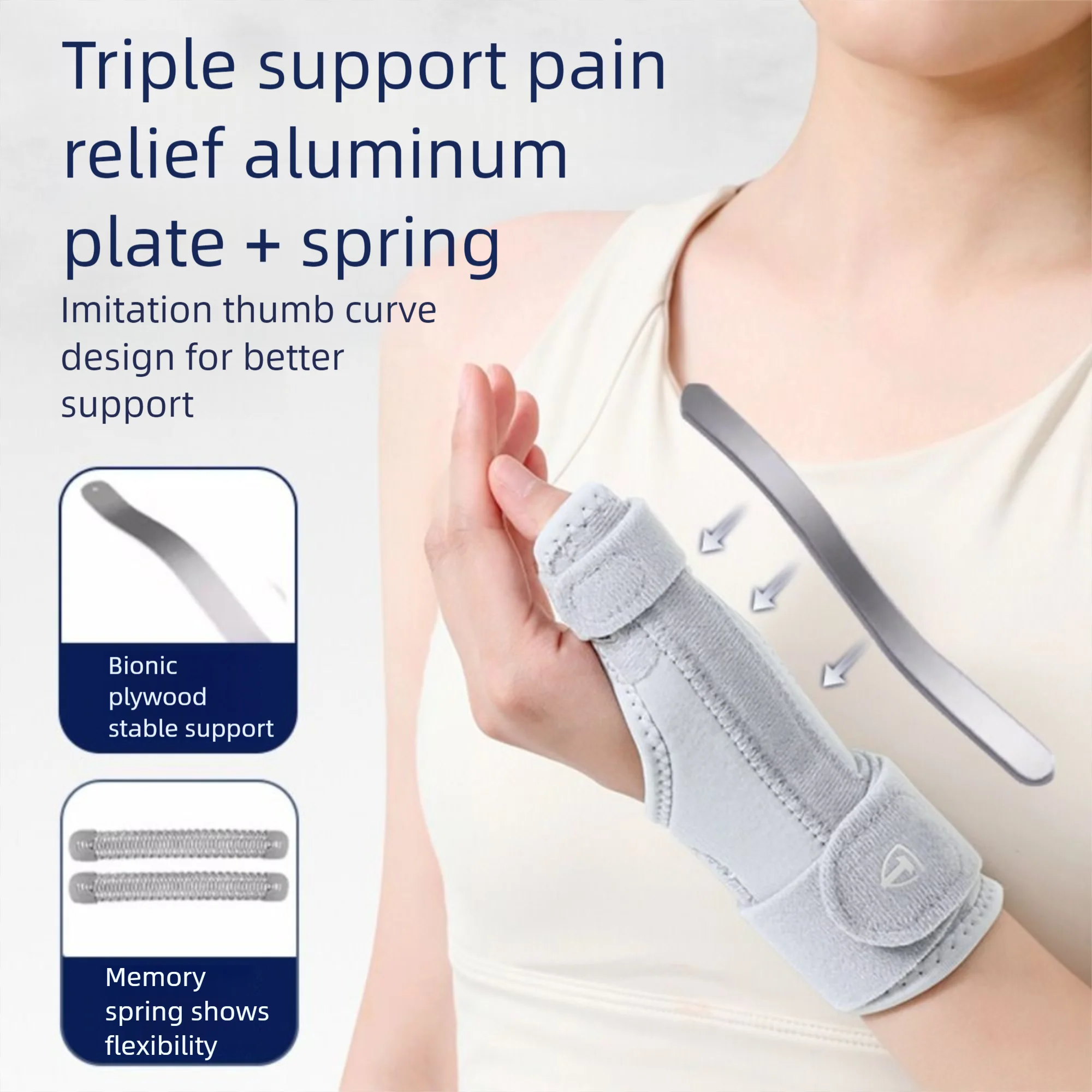 

Metal Reinforcement Adjustable Finger Holder Breathable Lightweight Office Protect Wristband Wraps Hand Protectors Safety