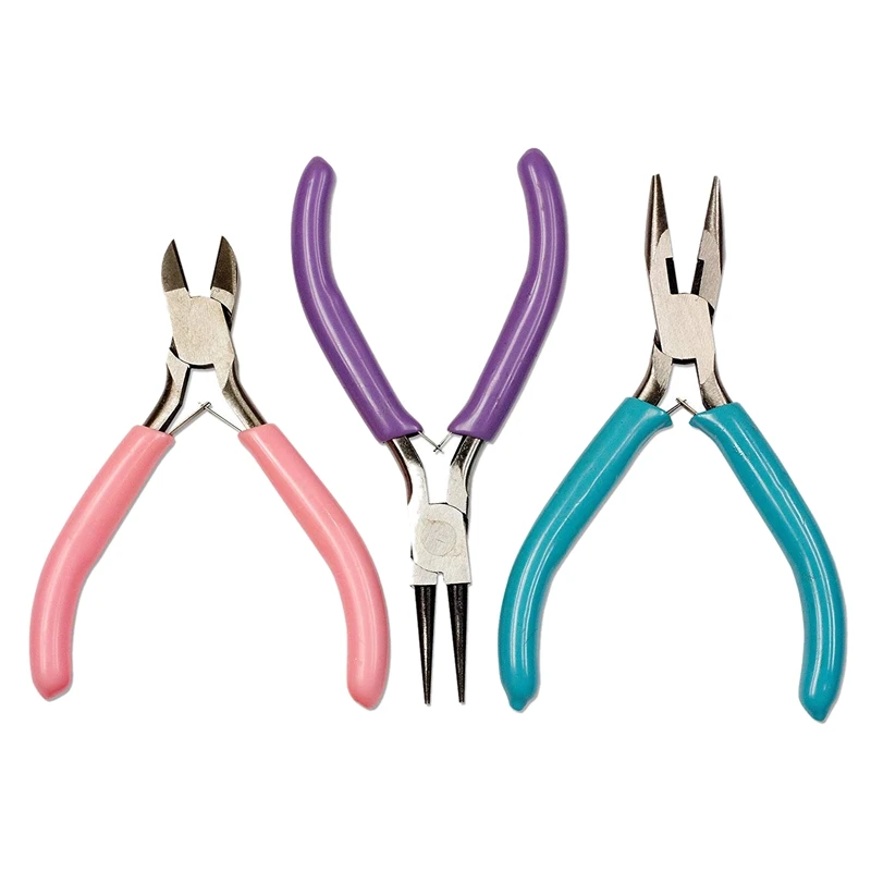 

3Pcs Diy Craft And Jewelry Tool Pliers Chain Nose Plier Cutter Plier Round Nose Plier For Beading Jewelry Making