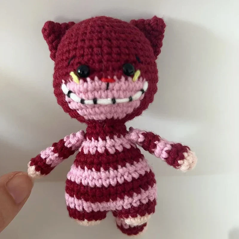 ongeveer 18 cm Mooie handgemaakte beer pop gehaakt speelgoed cadeau, wol gebreide pop verjaardagscadeau voor kinderen (afgewerkt product, niet-het-zelf)