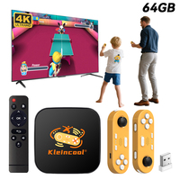 Kelincool TV Game Console 4K Video Console Plug & Play 64GB Kid & Adult Interactive, TV Box Wireless Controller Retro Game