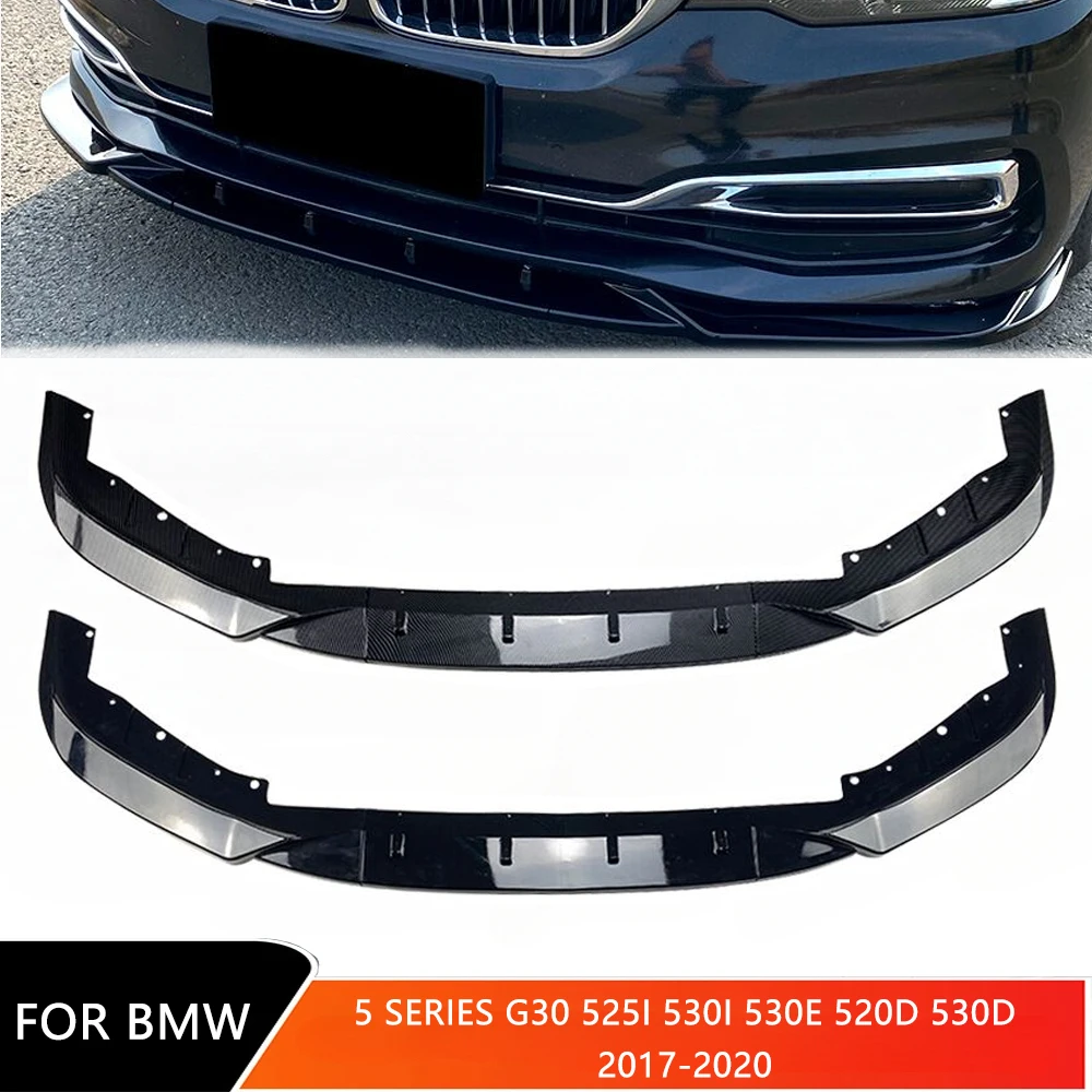 Car Front Bumper Spoiler Canard Lip Diffuser Splitter Protector Body Kit for BMW 5 Series G30 525i 530i 530e 520d 530d 2017-2020