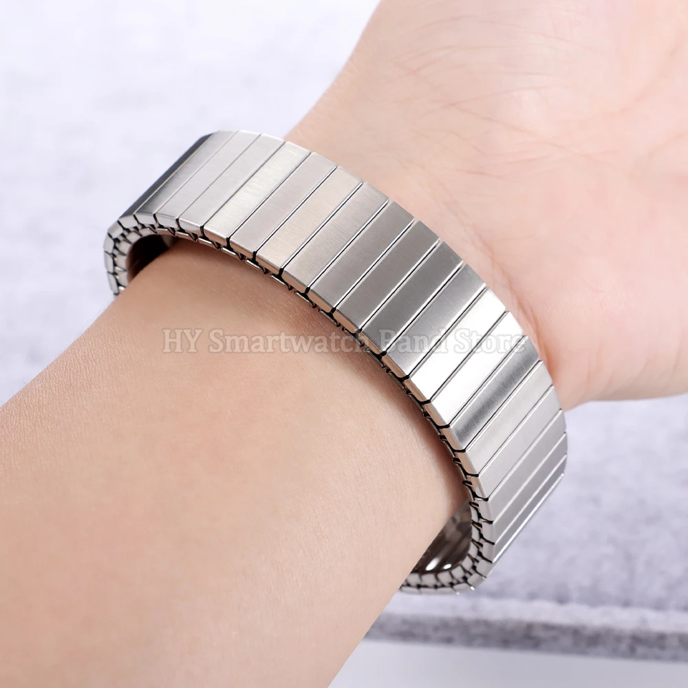 Cinturino per orologio elastico in metallo da 16 mm 18 mm per uomo donna Cinturino da polso universale Accessori per bracciale elasticizzato con espansione in acciaio inossidabile
