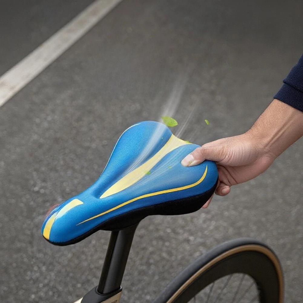 Silicone Bicycle Seat Cover Thickened Sponge Cushion With Anti Slip Texture And Ventilation Hollow For Mountain Road Bike view 3
