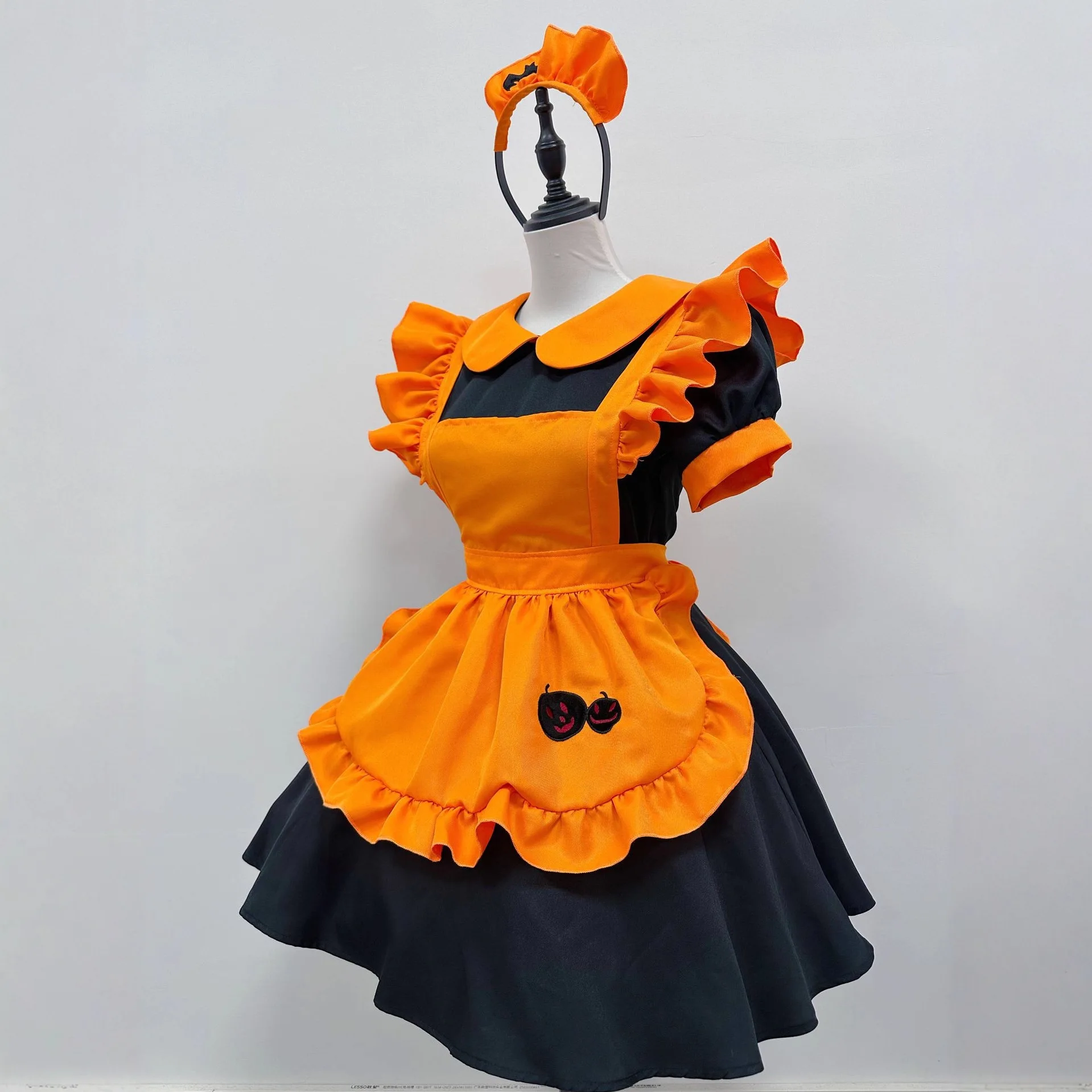 COSPLAY Halloween Embroidery Maid Dress Pumpkin Maid Dress Bat Vampire Maid Magic Witch - view 5