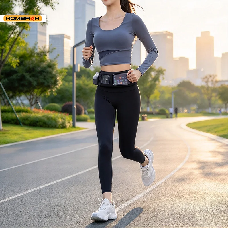 HOMEFISH Outdoor Sports Waist Bag, Close-Fit Anti-Theft Water Resistant Phone Pouch for Fitness Running Daily Use