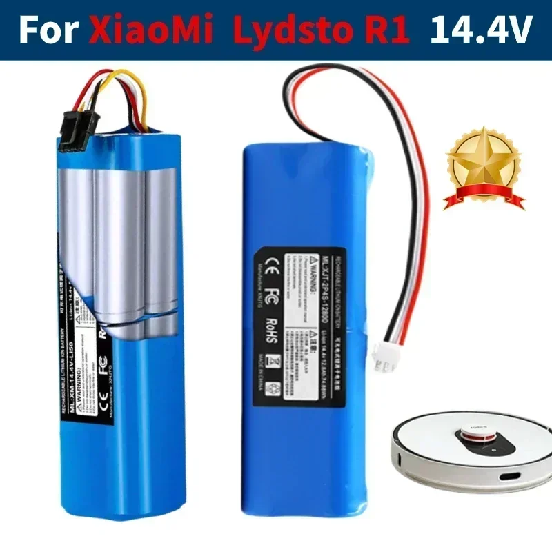 

For XiaoMi Lydsto R1 Viomi S9 Roidmi Eve Plus Rechargeable Li-ion Battery Robot Vacuum Cleaner R1 Battery Pack 12800mAh