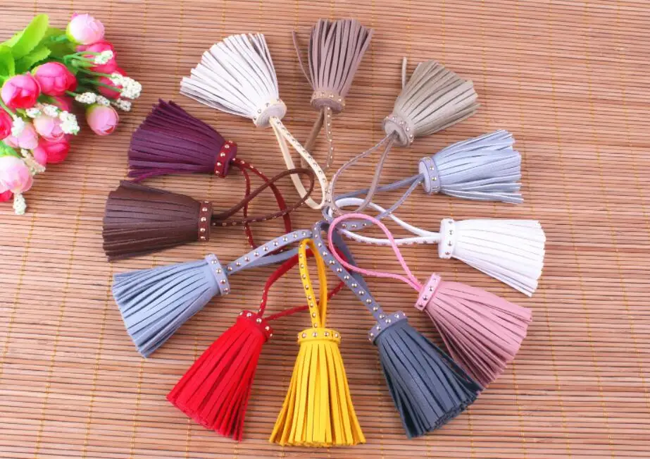 Rivet Tassel Keychain - DIY Leather Keychain mobile Phone Shell DIY Accessories Fashion Pendant Rivet Tassels