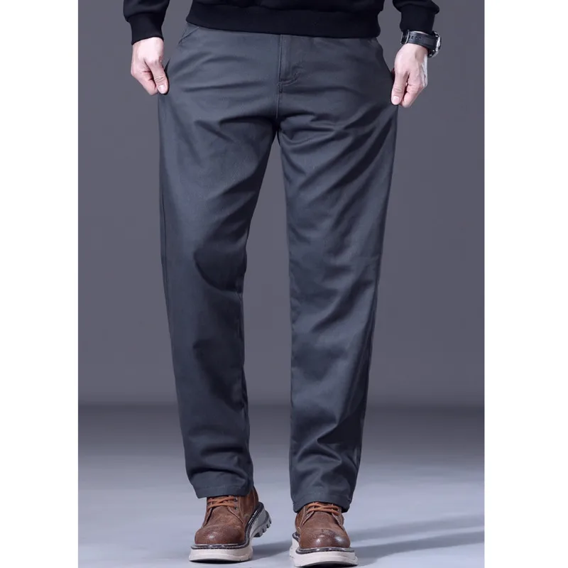 2025 cuatro estaciones nuevo básico Volkswagen pantalones casuales de los hombres sueltos tubo recto moda versátil Color sólido pantalones de cintura media