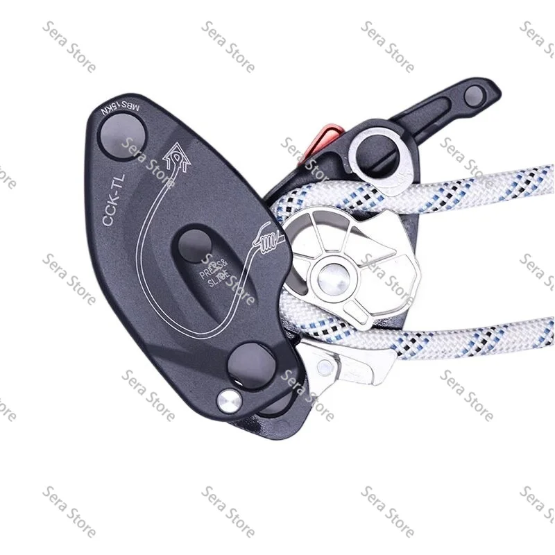 CCK-TL 250KG Fall Arrester Self Braking Rope Clamp, Anti Panic Safety Descent Device for Climbing