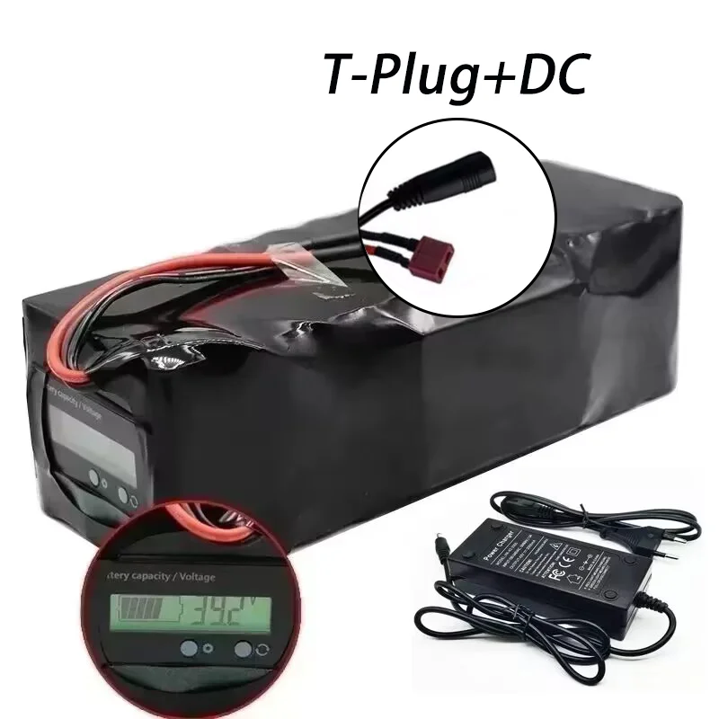 Imagem -05 - Bateria de Alta Potência com Indicador de Capacidade para Bicicleta Elétrica Ebike Xt60 Bms 10s4p 60ah 500w 42v 60000mah 36v Xt60