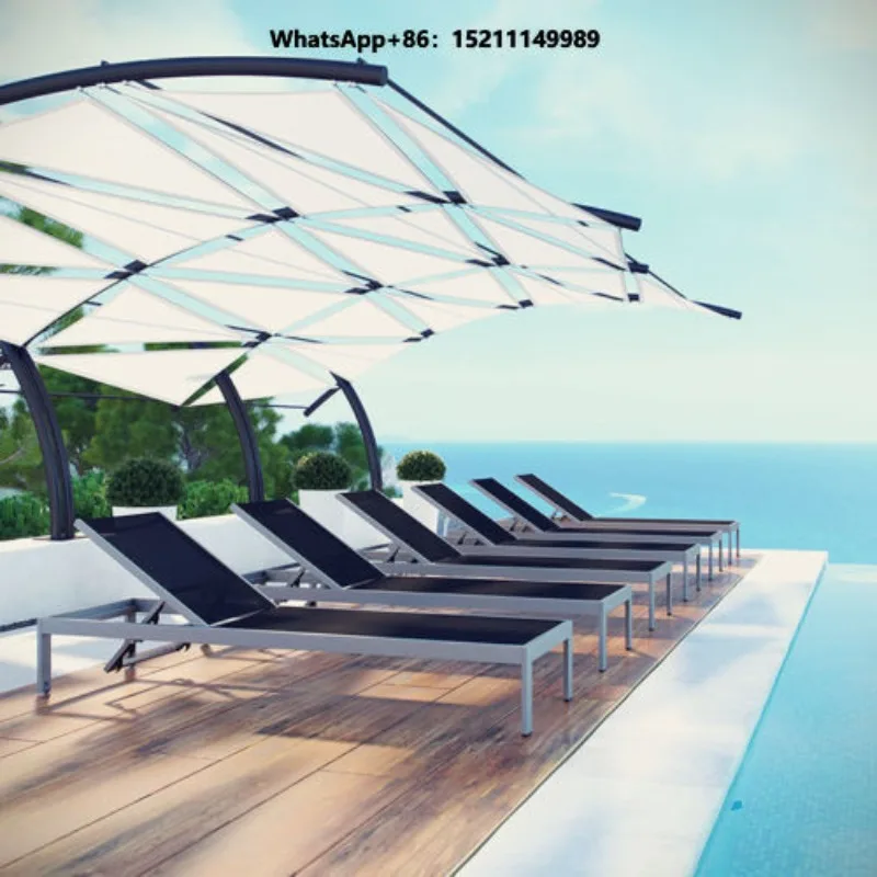 Adjustable Swimming Pool Upholstery Chaise Lounge Outdoor Hotel Water Proof Sun Lounger Garden Recliner Deck Beach Chair