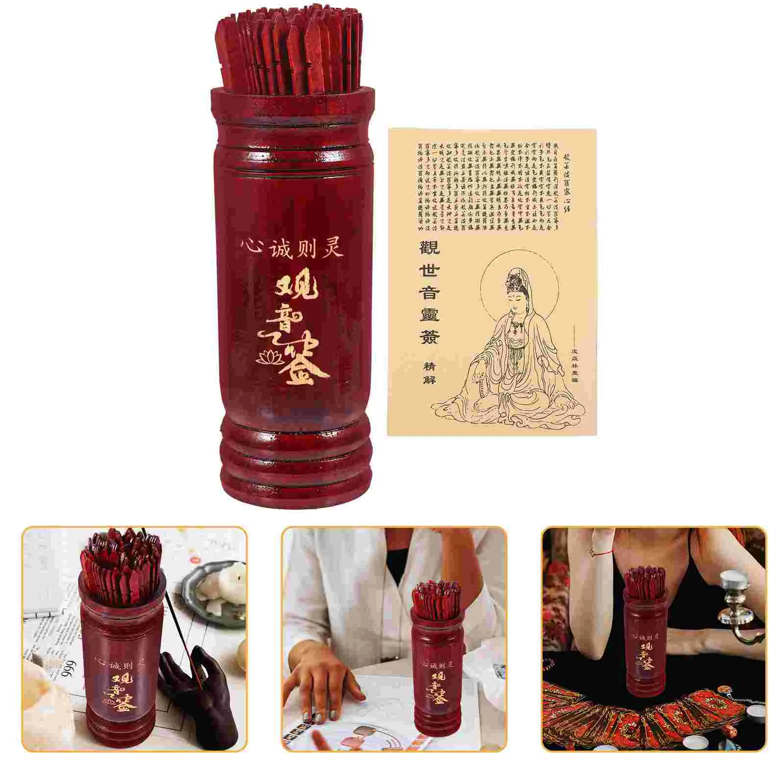 Lottery Container Chinese Fortune Telling Sticks Divination Prop Supplies Wooden