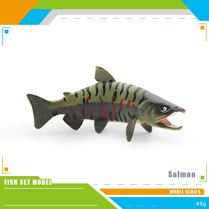 Giocattolo animale realistico Modello di pesce Chum Salmone Grande pesce Maha Figura in PVC Figurina Decorazioni per la casa/ufficio Raccogliere il giocattolo Educazione precoce