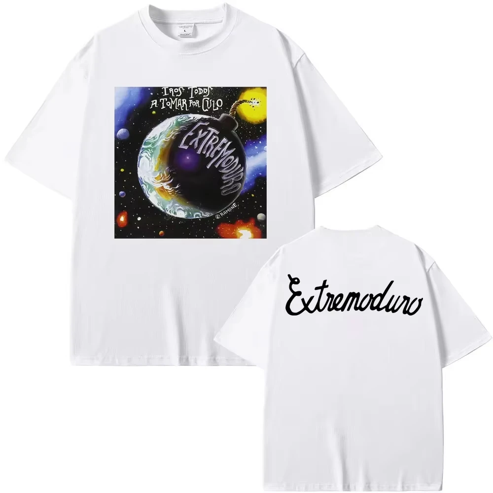 Fashion Men's T-shirt Graphic Rock Band T-Shirt EXTREMODURO Tour 2026, Hip Hop Short Sleeve Men's and Women's Casual T-Shirts