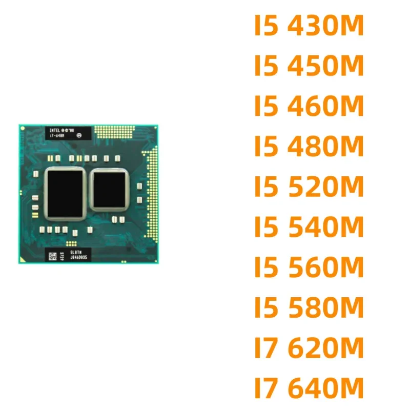 Used Laptop CPU Processor i5 560M 430M 460M 480M 520M 540M i7-620M 640M For Notebook Replacement 1Pcs/Lot