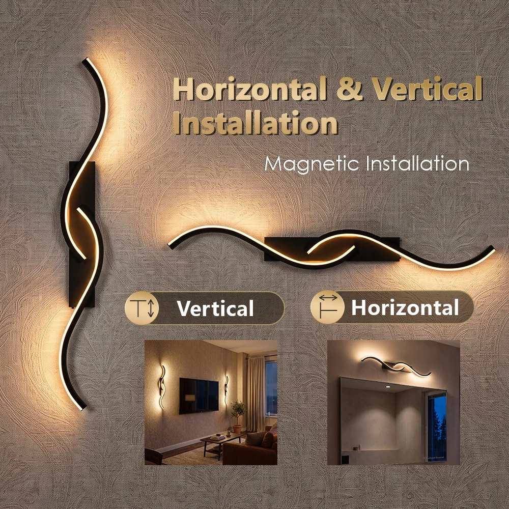 SEEDIQ Rechargeable LED Wall Lamp Magnetic Wireless Wall Sconce with Remote Control Dimmable Sconces Wall Lighting for Bedroom L