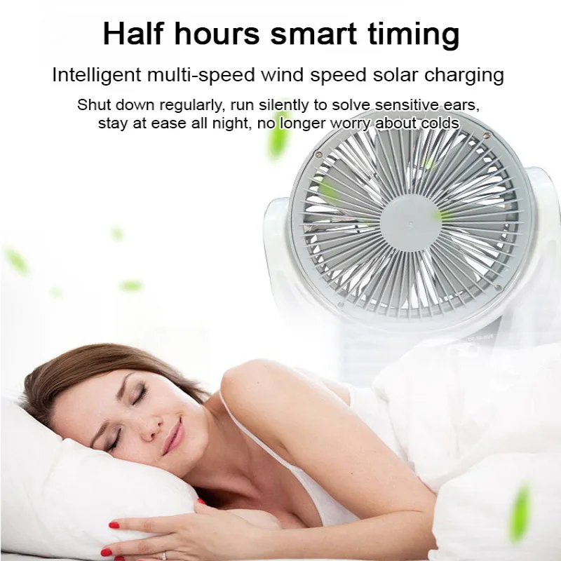 مروحة توزيع الطاقة الشمسية، متعددة الوظائف، طاقة الرياح العالية، قابلة لإعادة الشحن، ضوء مروحة توزيع الهواء #3