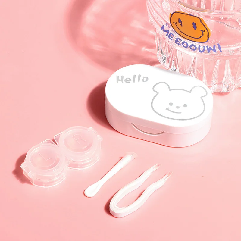 1Pc Konijn Stijl Soak Storage Contact Lens Case Box Holder Container Leuke Reizen Contactlenzen Case Kit Doos Vrouwen gift