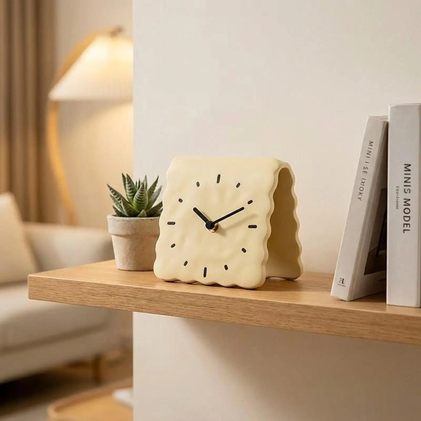 Desk Analog Clock Desktop Clock Acrylic Non Ticking for Home Christmas Bedside Party