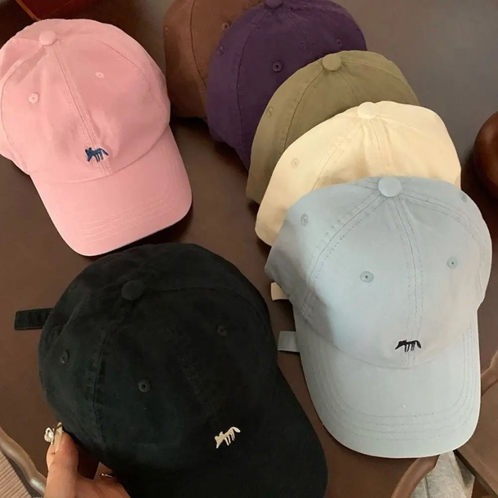 Retro Embroidered Embroidery Baseball Cap Animals Peaked Cap Canvas Baseball Hat Sunscreen Hat Cotton Sun Hat Girl