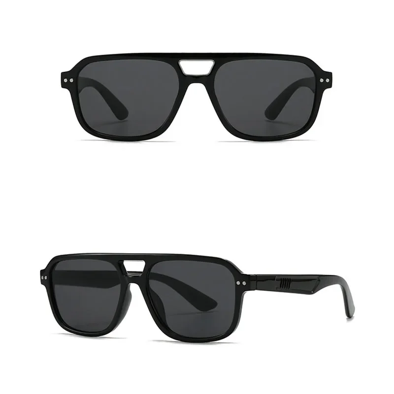 Classic Rivet Flat Top Square Sunglasses Women For Men Luxury Brand Designer Vintage Sun Glasses Popular Punk Travel Shade UV400 image 2