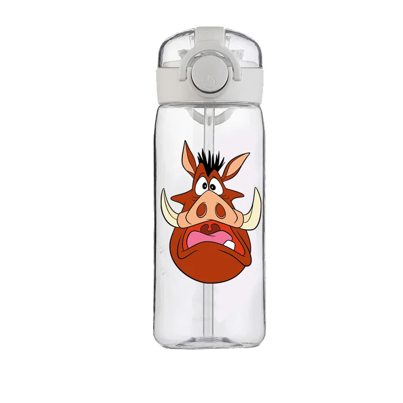 Disney-Gobelet à eau en plastique de qualité alimentaire de grande capacité, bouilloire de degré de chaleur, dessin animé, roi de discussion, Simba, garçon, étudiant, cadeau, 400ml