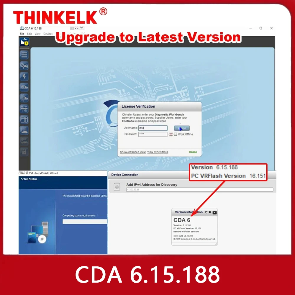 Newest CDA 6.15 Engineering Software CDA6.15.188 for FLASH PROGRAMMING & VIN EDITING for DODGE/CHRYSLER/JEEP Work with MicroPod2