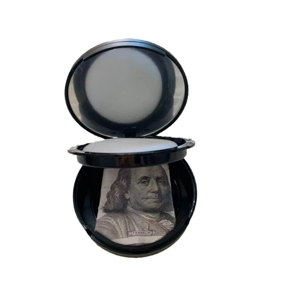 Caja fuerte de desvío compacta para polvo de maquillaje, caja de almacenamiento oculta de plástico para efectivo, medicamentos y objetos de valor, plantilla secreta discreta portátil