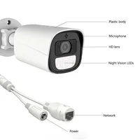 4K 5MP 4MP Home PoE IP Security Camera Outdoors Waterproof Audio Color Night Vision Surveillance Bullet Camera for NVR 5