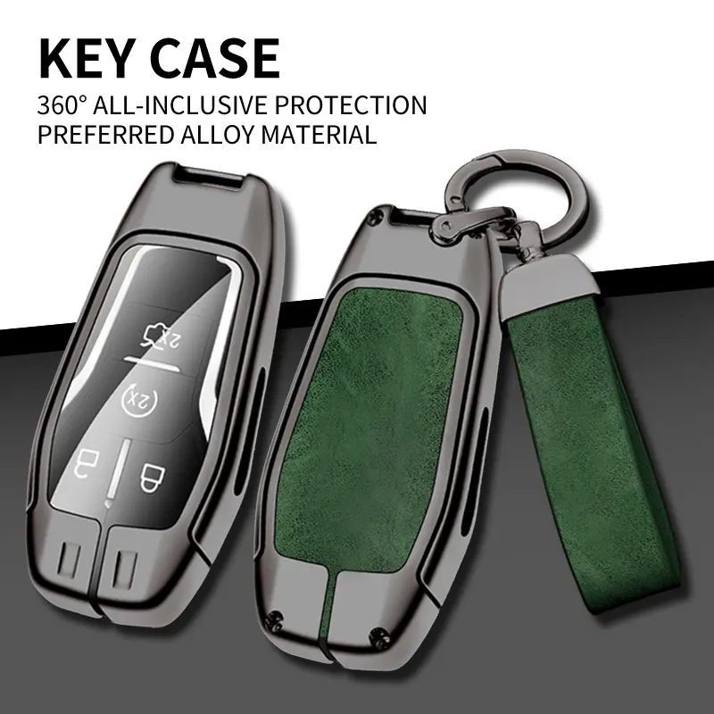 Metal Car Key Protective Case For  Ford Explorer Edge Mustang F Series Truck 2015-2017 Durable Llavero Funda Para Llave Car Gad