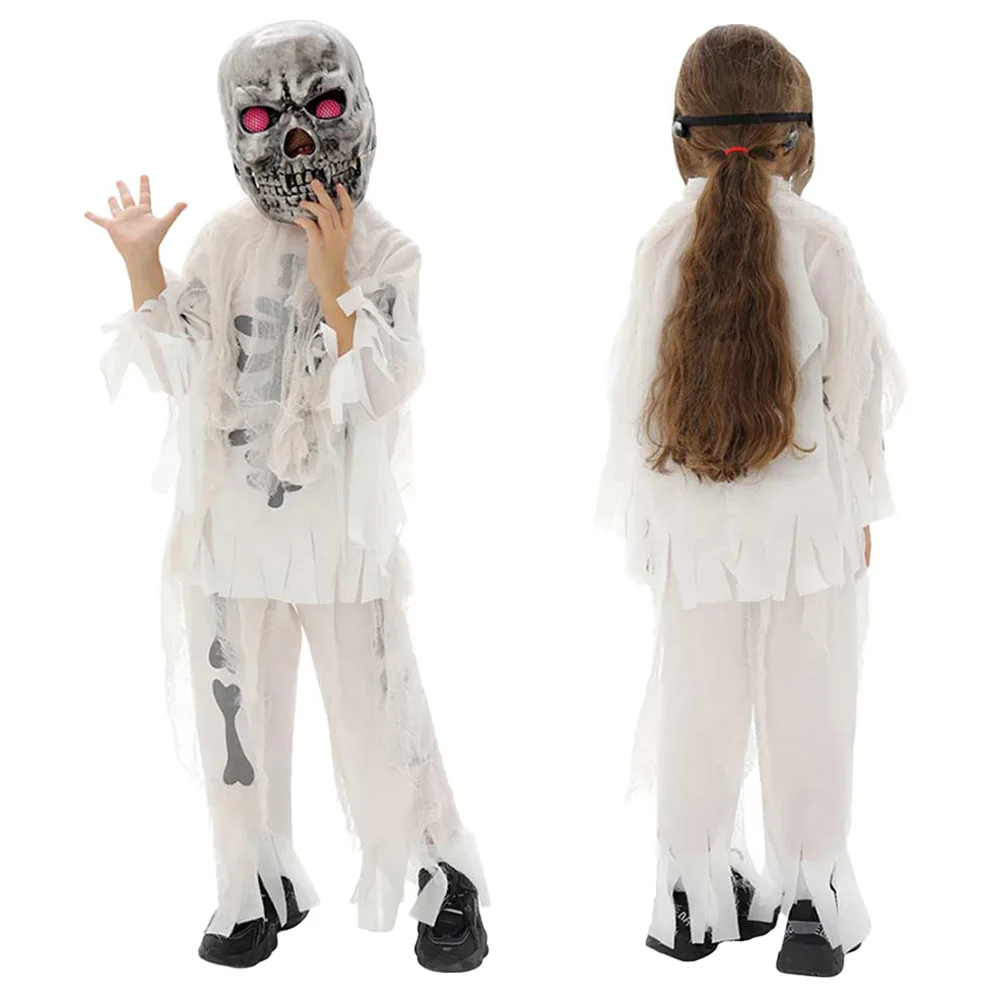

Scary Skeleton Ghost Cosplay Fantasy Boys Girls Clothing Stage Hallowmas Costume Disguise Teen 6 to 14 Years Party Outfits