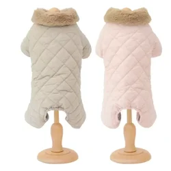 Winter Dog Jumpsuit four leg Warm Dog Clothes fur Collar Pet Outfit Puppy Costumes Small Dog Clothing Coat Jacket Overalls Pants