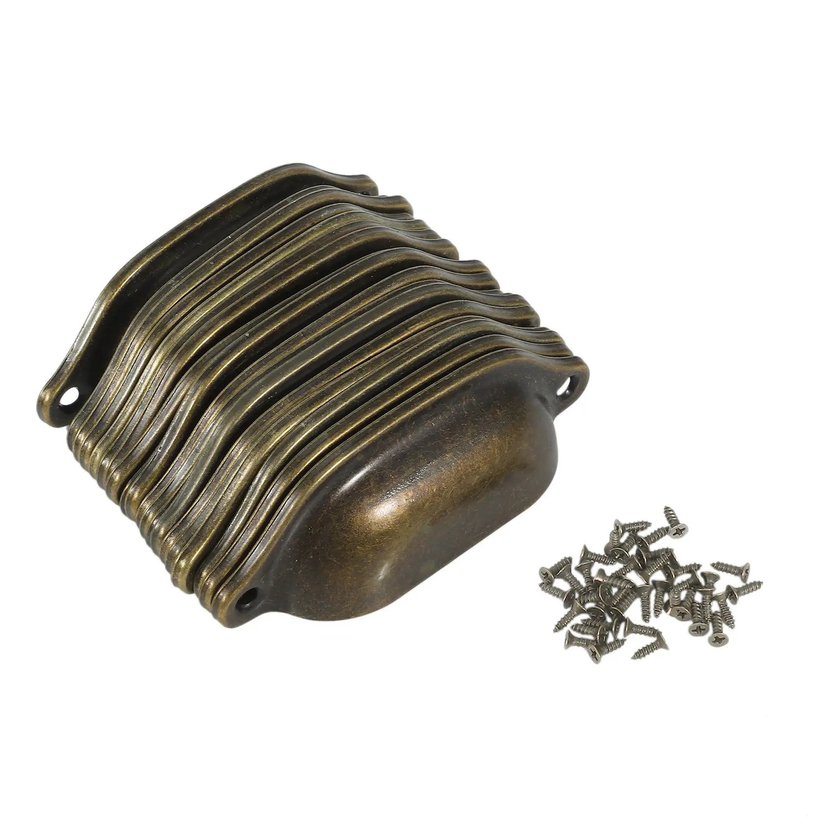

20Pcs Vintage Drawer Door Cabinet Iron Shell Cup Handle Cupboard Knob 9.7cmx3.5cm