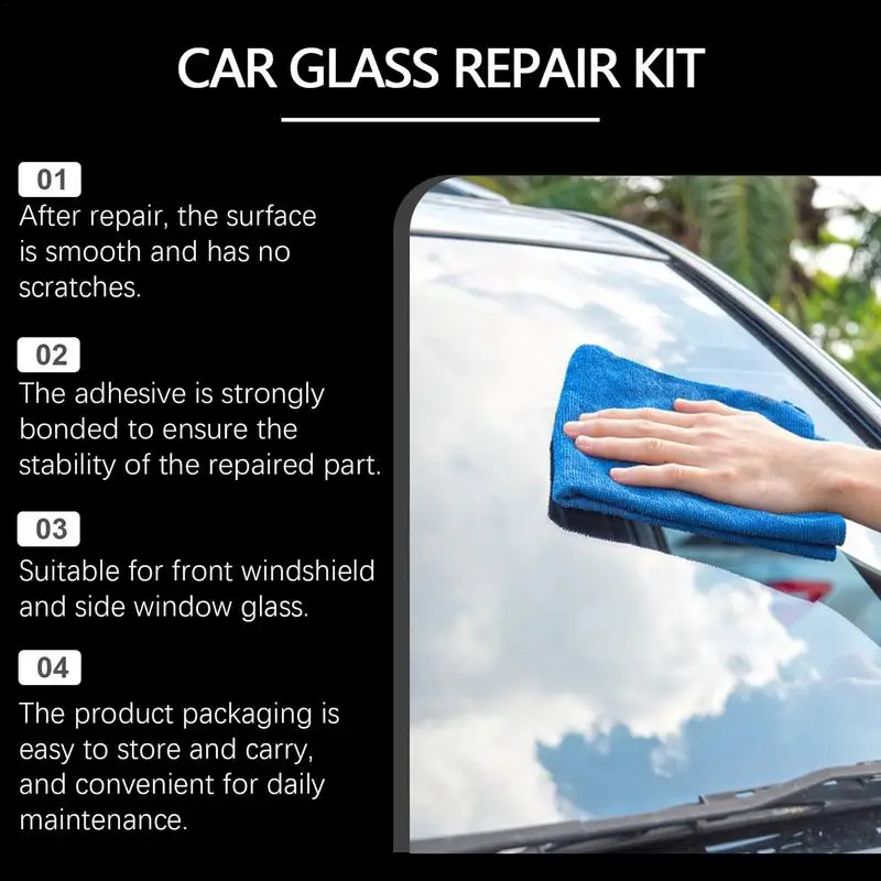 Glass Repair Fluid Chipped Windshield Repair Kit Automotive Windscreen Tool Car Care Kit Glass Repair Fluid For Most Vehicles