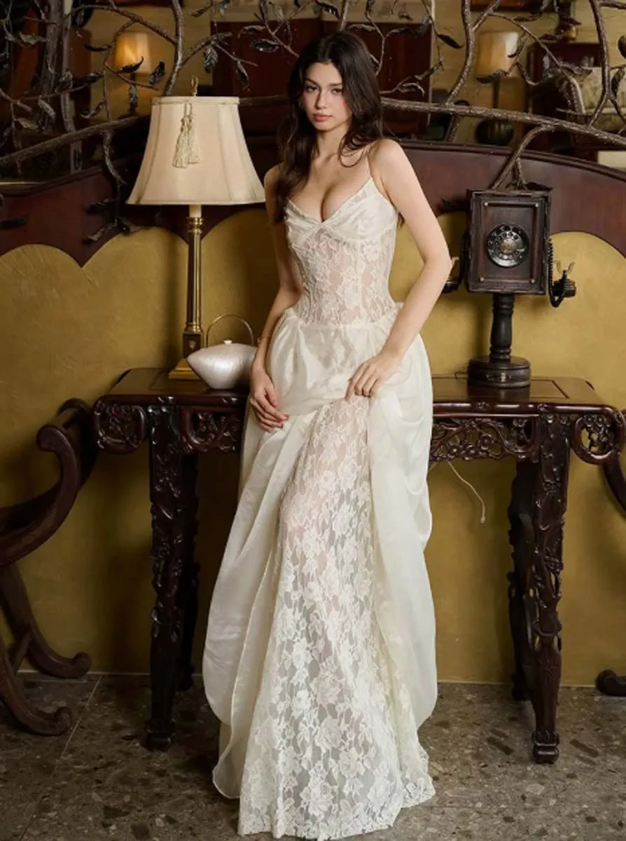 

Элегантное жаккардовое платье для женщин с прозрачными кружевными вставками, без рукавов, с V-образным вырезом, для вечеринок, банкетов, модные шикарные наряды для активного отдыха.