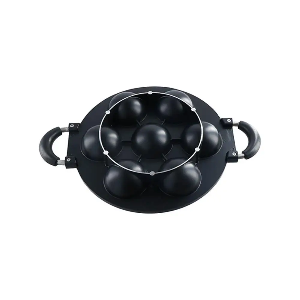 Sartén para parrilla de aluminio, sartén para cocinar pasteles de 7 agujeros con película de aceite, máquina Takoyaki antiadherente, mango antiescaldaduras, placa de bola para pastel, Muffins