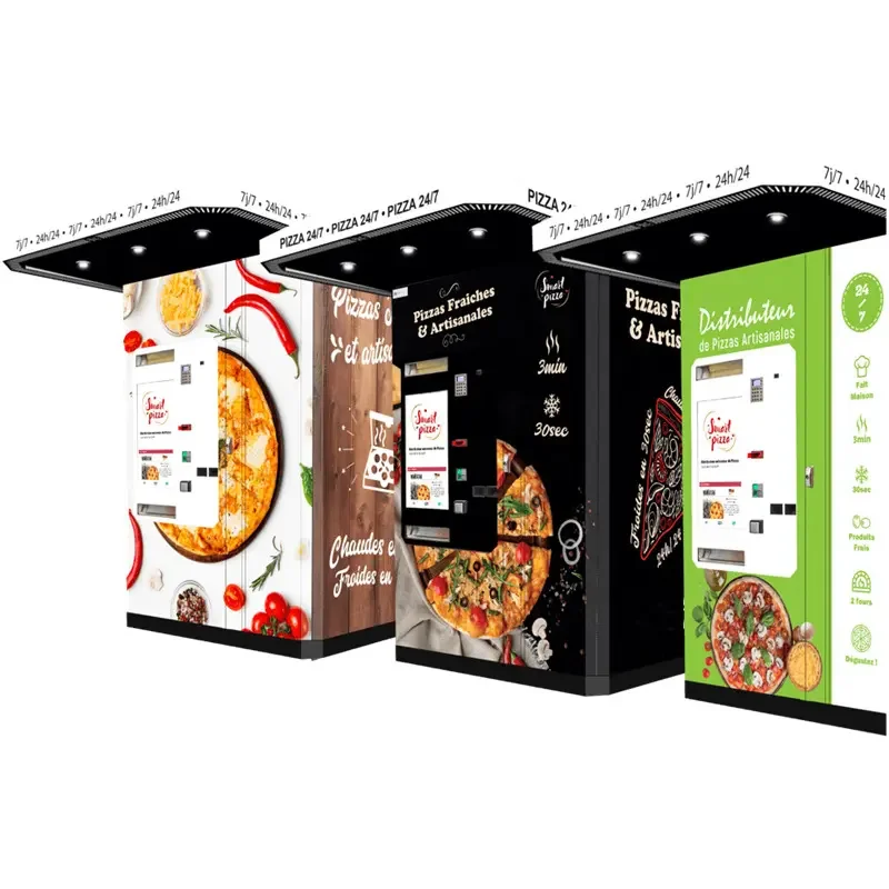 Máquina de Venda Automática de Pizza Quente Personalizada para Negócios ao Ar Livre, Máquina de Venda Automática de Pizza Instantânea Fresca