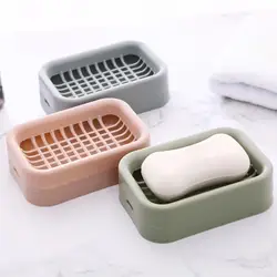 Bathroom Soap Box Double Layers Mesh Drainage Quick Drying Smooth Edge Solid Color Soap Holder Soap Tray Hotel Soap Organizer