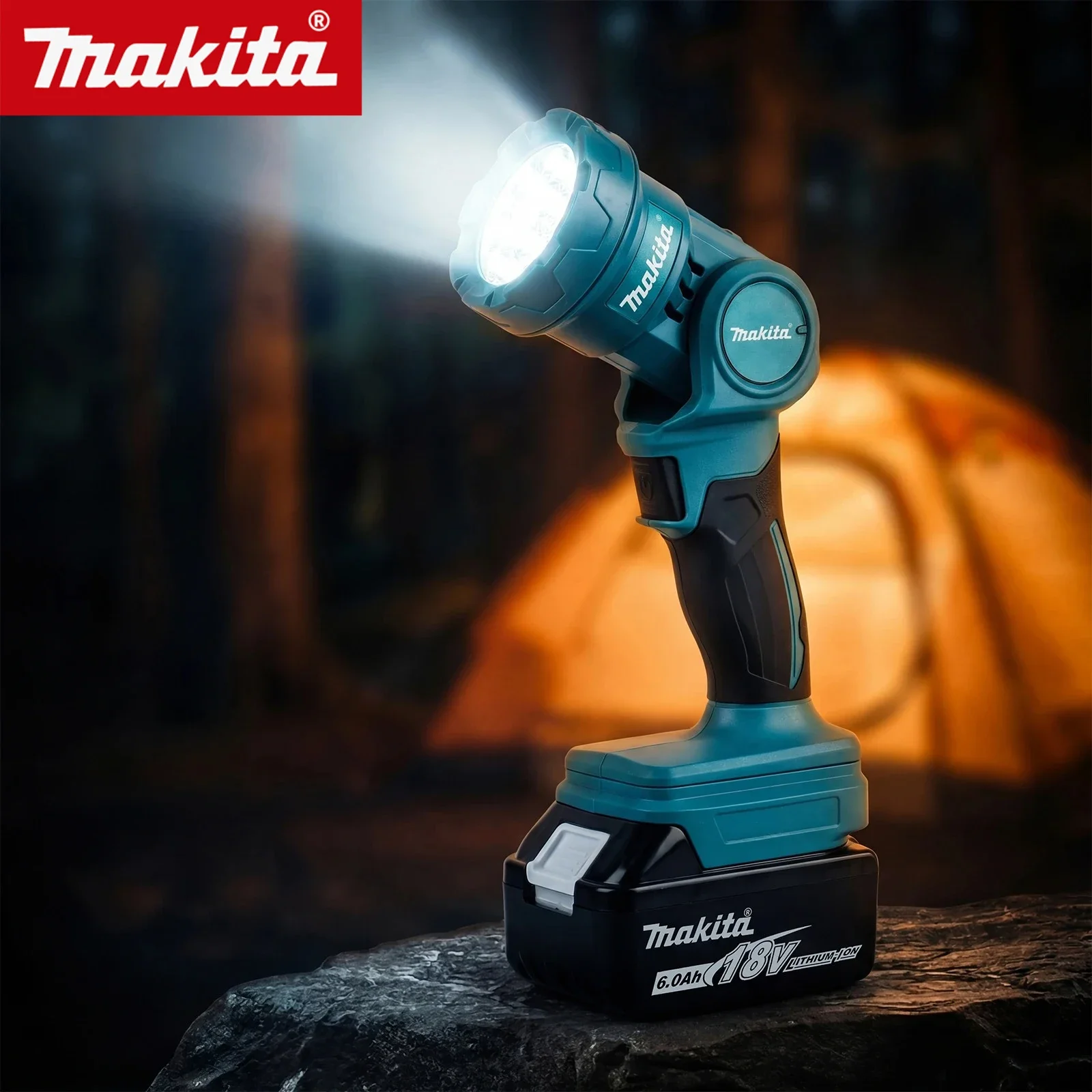 For Makita 18V Battery pins Flashlight,High Low Dual Light,Multi Angle Rotation,Portable Handheld Emergency Working Lamp.ML815