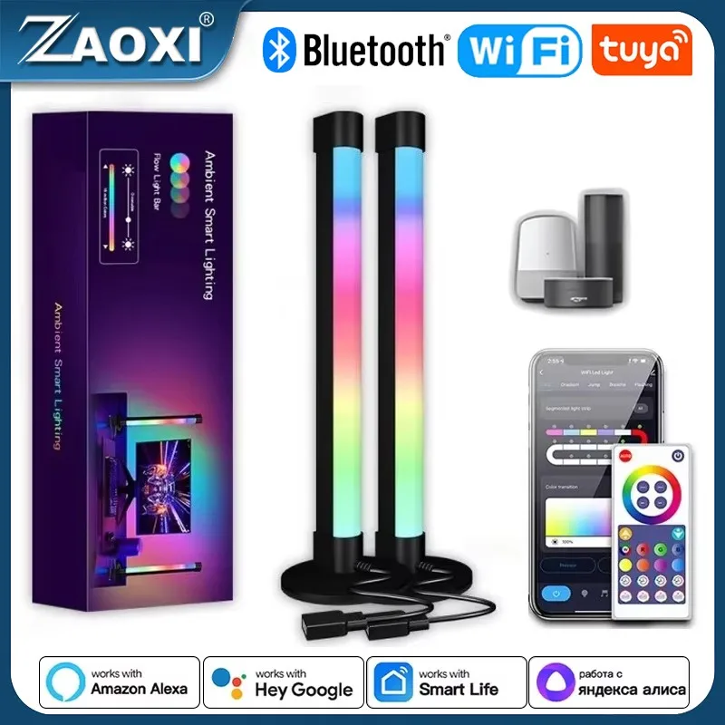 

ZAOXI RGB Music Sound pickup Light Tuya Wifi LED Bluetooth Ambient Floor Lamp Computer Bedside Atmosphere Rhythmic Fantasy Light