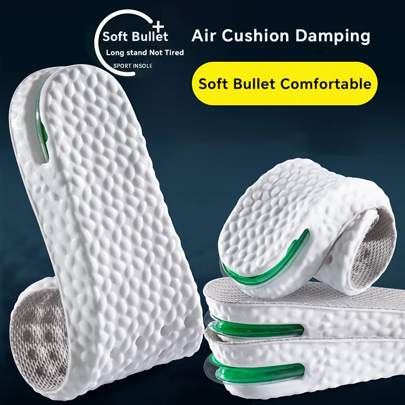 1 زوج الارتفاع زيادة نعل للأقدام الرياضة الهواء النعال الراحة التهاب اللفافة الأخمصية الأحذية إدراج منصات الأحذية امتصاص الصدمات #3